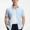 Slim-Fit-Hemd aus Stretch-Leinen