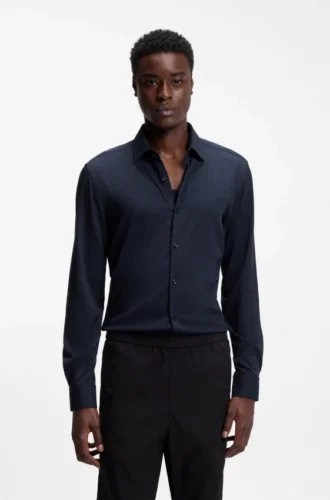 Slim-Fit-Hemd aus Stretch-Twill
