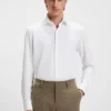 Slim-Fit-Hemd aus strukturiertem Performance-Stretch-Jersey