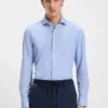 Slim-Fit-Hemd aus strukturiertem Performance-Stretch-Jersey