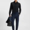 Slim-Fit-Hemd aus strukturiertem Performance-Stretch-Jersey