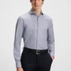 Slim-Fit-Hemd aus strukturierter Baumwolle