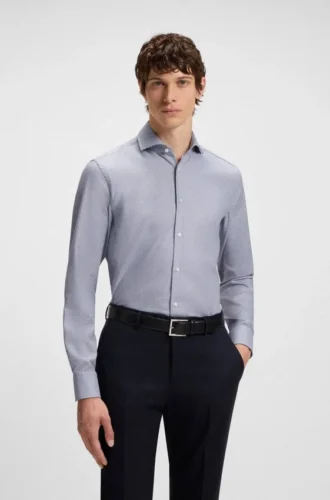 Slim-Fit-Hemd aus strukturierter Baumwolle