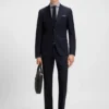 Slim-Fit-Hemd aus strukturierter Baumwolle