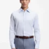 Slim-Fit-Hemd aus strukturierter Baumwolle aus italienischer Herstellung