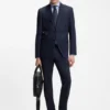 Slim-Fit-Hemd aus strukturierter, knitterfreier Baumwolle