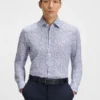 Slim-Fit-Hemd mit Blumenprint aus Stretch-Baumwollpopeline