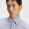 Slim-Fit-Hemd mit Blumenprint aus Stretch-Baumwollpopeline