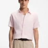Slim-Fit-Hemd mit Blumenprint aus Stretch-Leinen