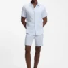 Slim-Fit-Hemd mit Blumenprint aus Stretch-Leinen
