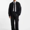 Slim-Fit-Hemd mit Logo-Jacquard