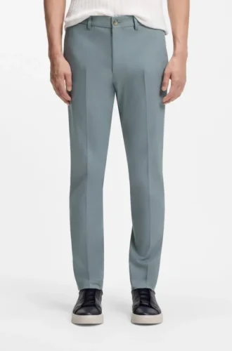 Slim-Fit-Hose aus Baumwolle, Seide und Stretch