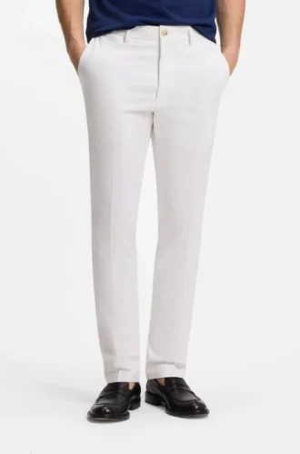 Slim-Fit-Hose aus Baumwolle, Seide und Stretch