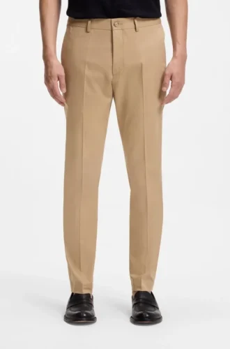 Slim-Fit-Hose aus Baumwolle, Seide und Stretch