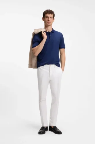 Slim-Fit-Hose aus Baumwolle, Seide und Stretch