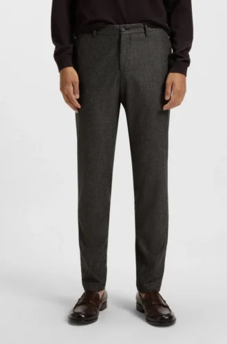 Slim-Fit-Hose aus Schurwolle mit feinem Muster