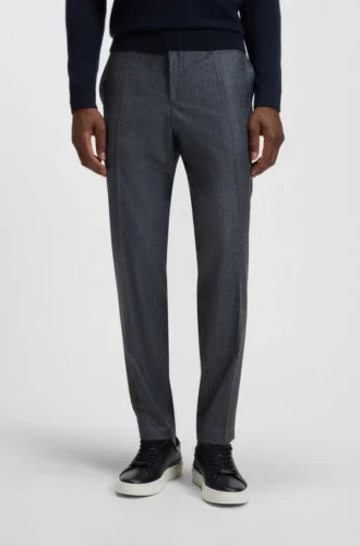 Slim-Fit-Hose aus Schurwolle mit feinem Muster