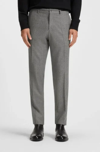 Slim-Fit-Hose aus Schurwolle mit feinem Muster