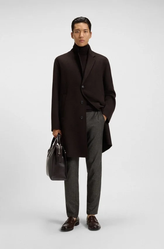 Slim-Fit-Hose aus Schurwolle mit feinem Muster Slim-Fit-Hose aus Schurwolle mit feinem Muster