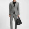 Slim-Fit-Hose aus Schurwolle mit feinem Muster Slim-Fit-Hose aus Schurwolle mit feinem Muster