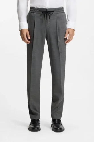 Slim-Fit-Hose aus Wollmischung im Sharkskin-Look