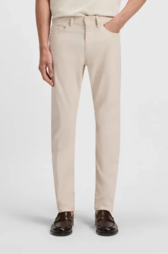 Slim-Fit-Hose „Delaware“ aus gemusterter Stretch-Baumwolle