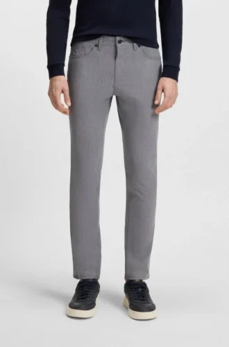 Slim-Fit-Hose „Delaware“ aus knitterfreiem Dobby