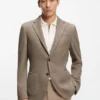 Slim-Fit-Jacke aus Baumwolle mit feinem Muster