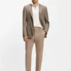 Slim-Fit-Jacke aus Baumwolle mit feinem Muster