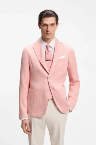 Slim-Fit-Jacke aus einer Leinenmischung
