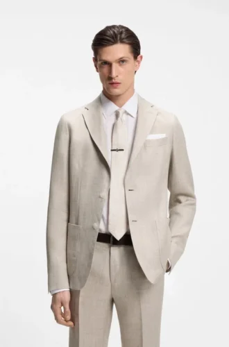 Slim-Fit-Jacke aus einer Leinenmischung