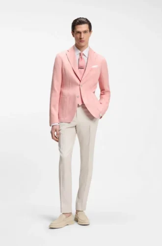Slim-Fit-Jacke aus einer Leinenmischung