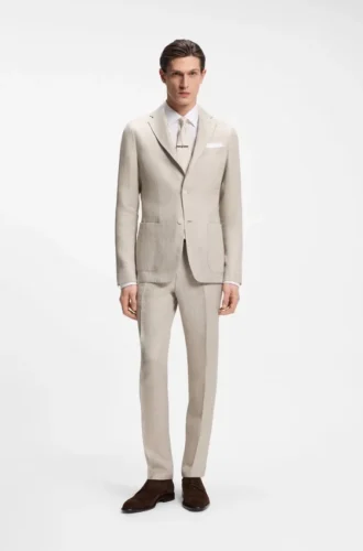 Slim-Fit-Jacke aus einer Leinenmischung