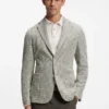 Slim-Fit-Jacke aus gemusterter Baumwollmischung