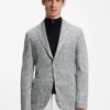 Slim-Fit-Jacke aus gemusterter Baumwollmischung