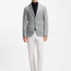 Slim-Fit-Jacke aus gemusterter Baumwollmischung