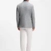 Slim-Fit-Jacke aus gemusterter Baumwollmischung