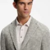 Slim-Fit-Jacke aus gemusterter Baumwollmischung