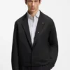 Slim-Fit-Jacke aus Jersey aus Baumwollmischung