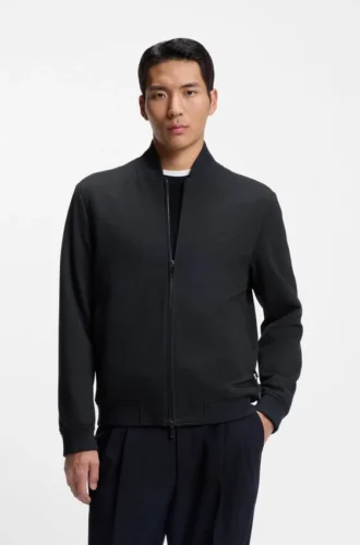 Slim-Fit-Jacke aus knitterfreiem Stoff