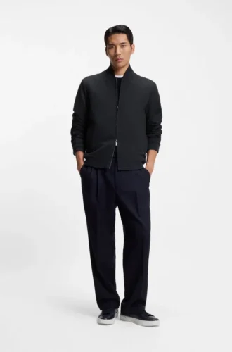 Slim-Fit-Jacke aus knitterfreiem Stoff