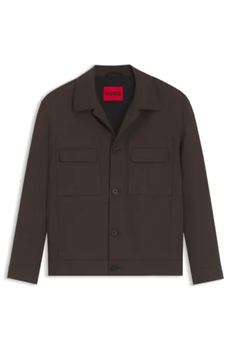 Slim-Fit-Jacke aus knitterfreiem Twill
