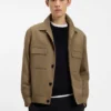 Slim-Fit-Jacke aus knitterfreiem Twill