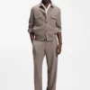 Slim-Fit-Jacke aus knitterfreiem Twill