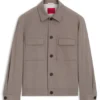 Slim-Fit-Jacke aus knitterfreiem Twill