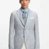 Slim-Fit-Jacke aus Leinen, Seide und Baumwolle