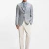 Slim-Fit-Jacke aus Leinen, Seide und Baumwolle
