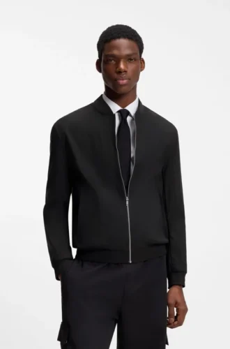 Slim-Fit-Jacke aus Ottoman-Stoff mit Performance-Stretch