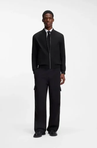 Slim-Fit-Jacke aus Ottoman-Stoff mit Performance-Stretch