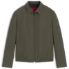 Slim-Fit-Jacke aus Popeline mit Wollanteil